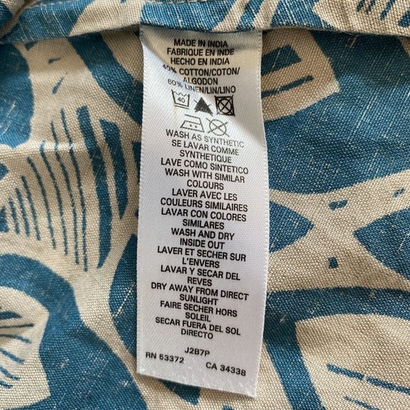 Great Plains UK Linen Blend Print Wrap Top | Size Medium - Picture 6 of 6